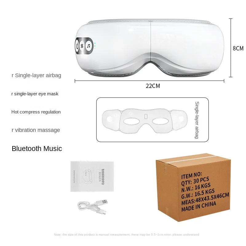 RENPHO Heated Air‑Pressure Eye Massager, Foldable Bluetooth White