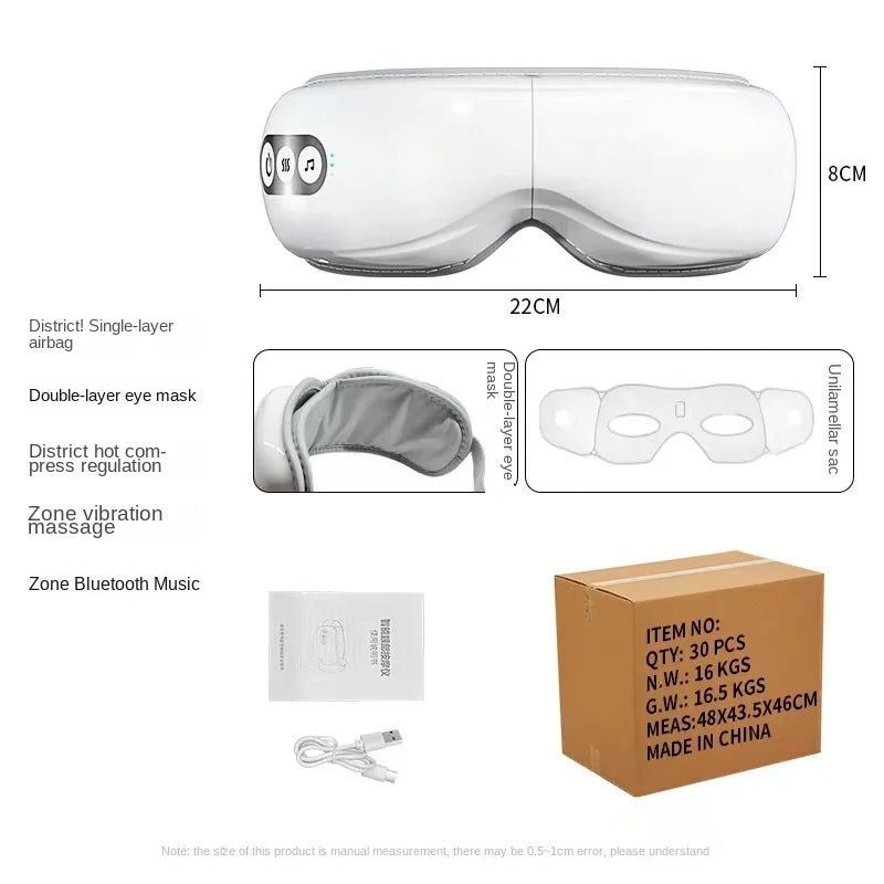 RENPHO Heated Air‑Pressure Eye Massager, Foldable Bluetooth White