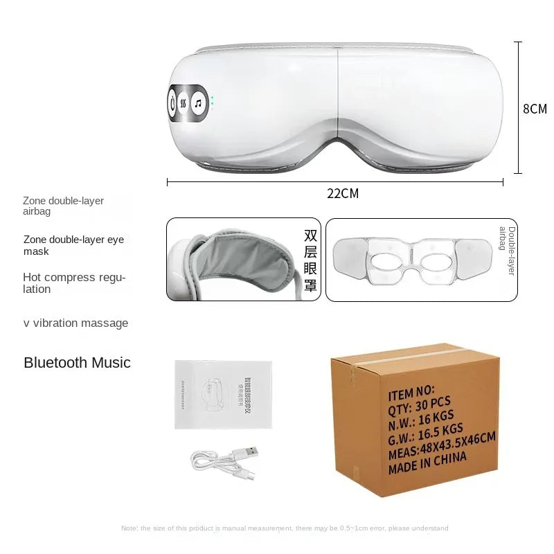 RENPHO Heated Air‑Pressure Eye Massager, Foldable Bluetooth White