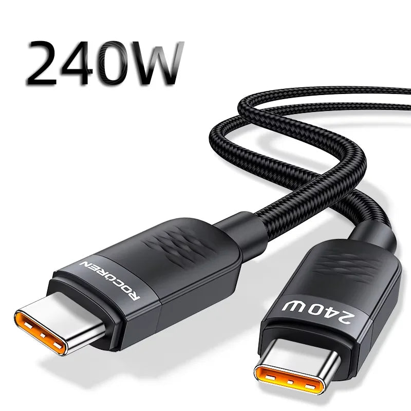 Rocoren 240W USB-C to USB-C Cable, PD 3.1 Fast Charging, 1.2m