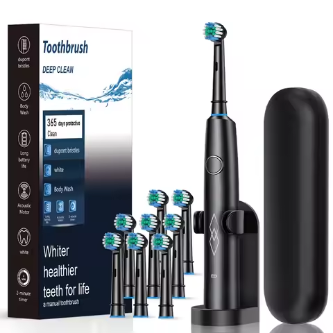 Rotating Electric Toothbrush with 6 Modes, Timer, USB Charge