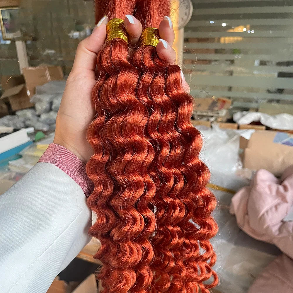 Brazilian Deep Wave Braiding Hair – 14” Boho Braids, 2 Bundles