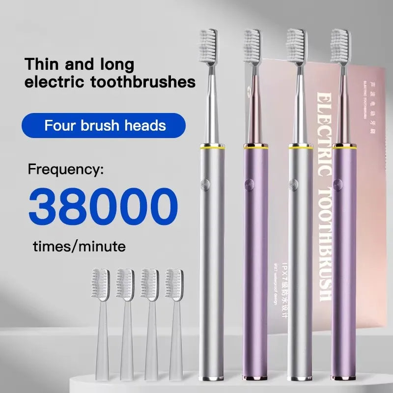 Slim Electric Toothbrush for Women, Soft DuPont Bristles, Rechargeable