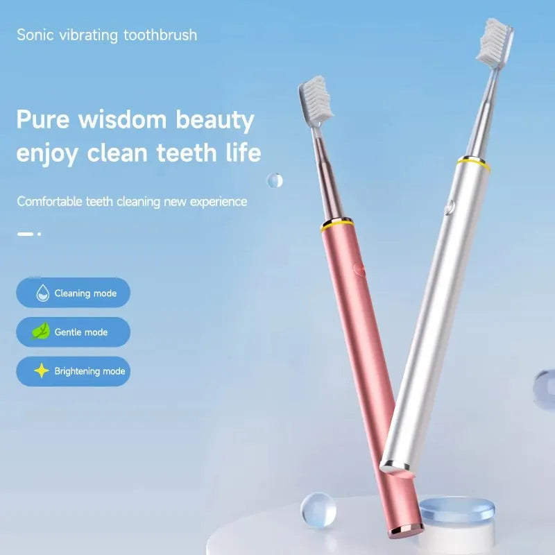 Slim Electric Toothbrush for Women, Soft DuPont Bristles, Rechargeable