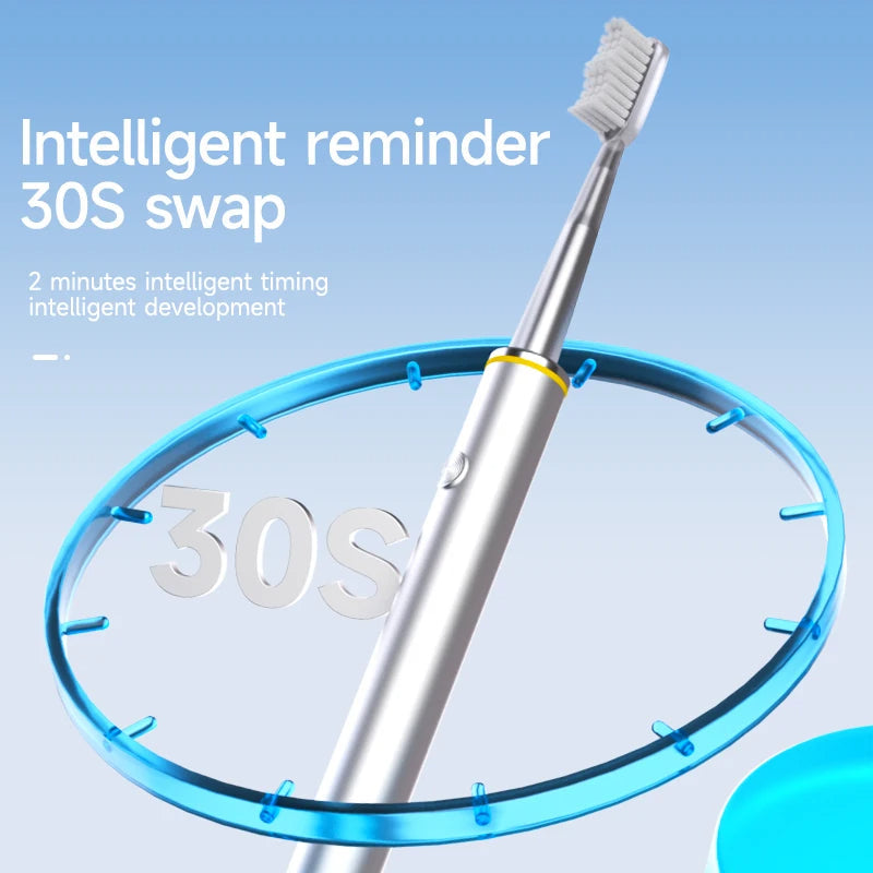 Slim Electric Toothbrush for Women, Soft DuPont Bristles, Rechargeable