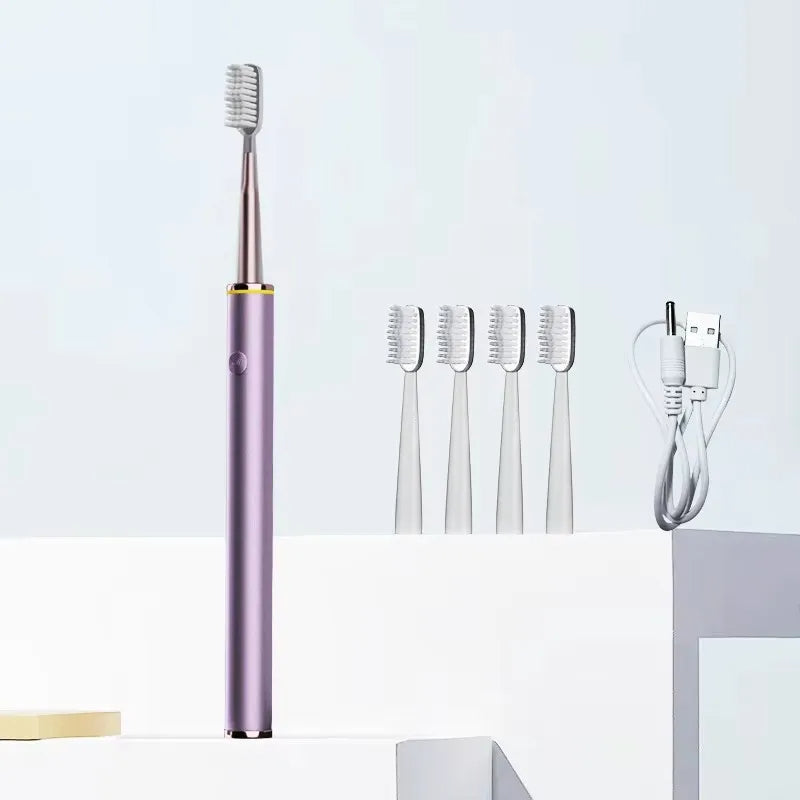 Slim Electric Toothbrush for Women, Soft DuPont Bristles, Rechargeable