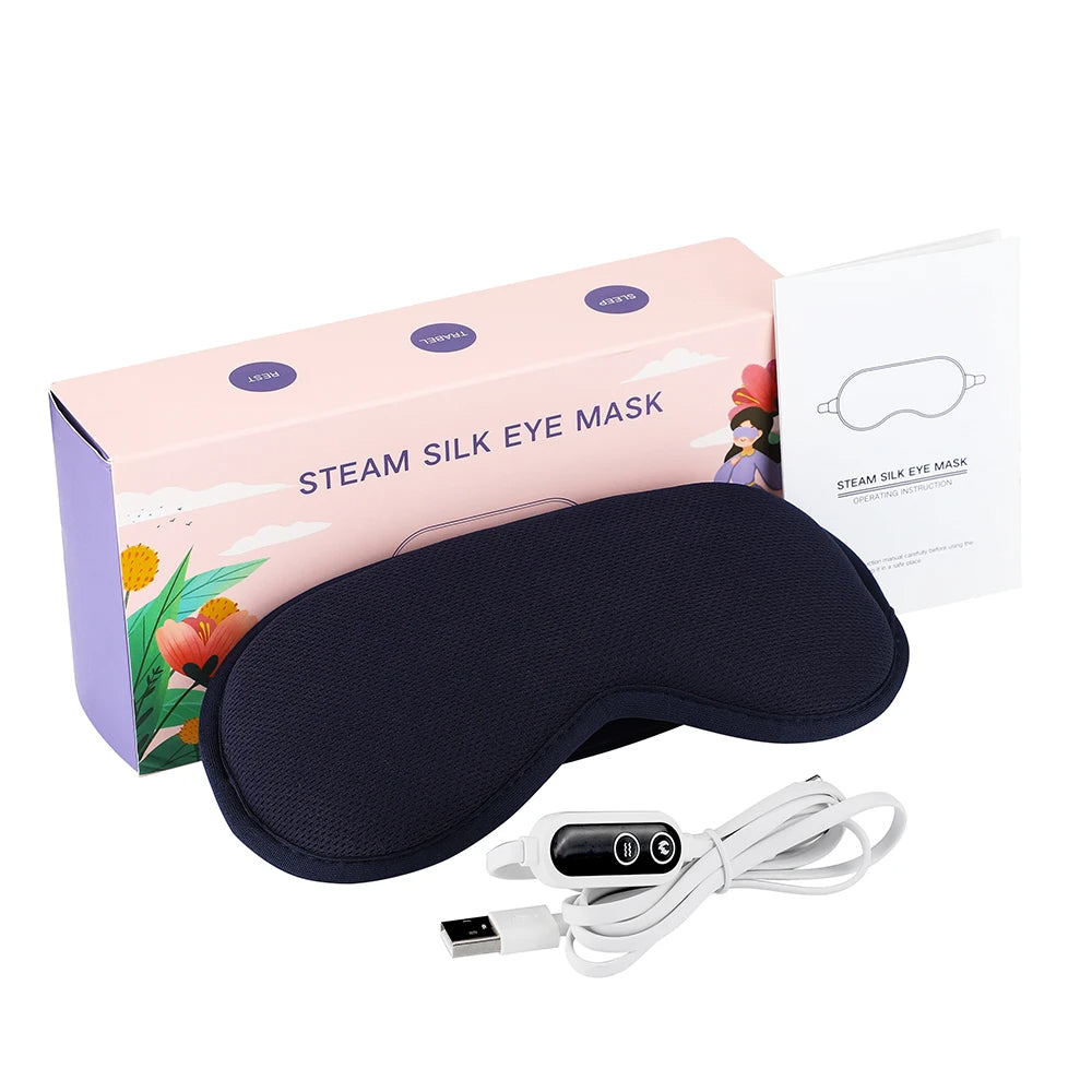 Smart Electric Steam Eye Mask – 3D Massage, Constant Heat, Timer