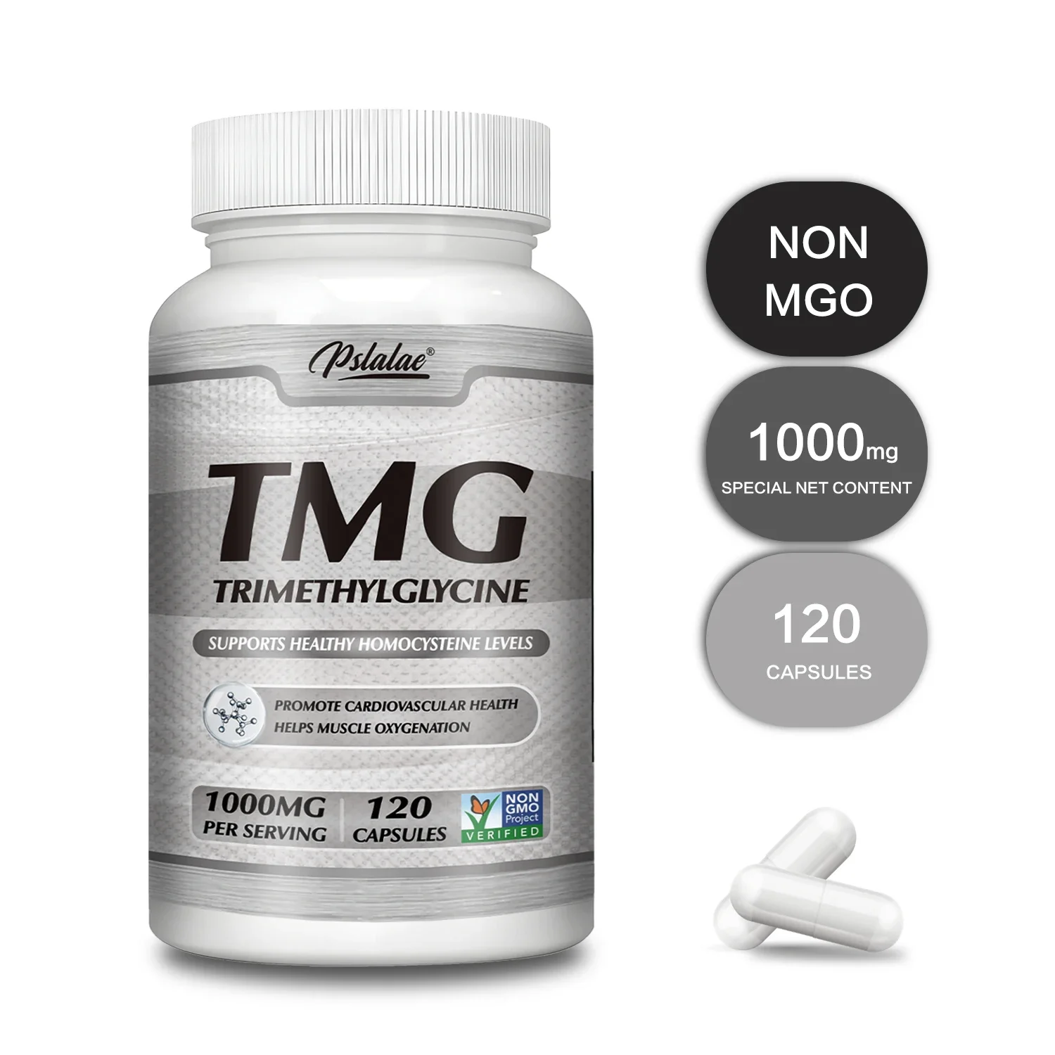 TMG Trimethylglycine – Betaine Anhydrous Supplement | Liver & Heart Health Support | Muscle Recovery | Gluten-Free, Non-GMO, 100 Capsules