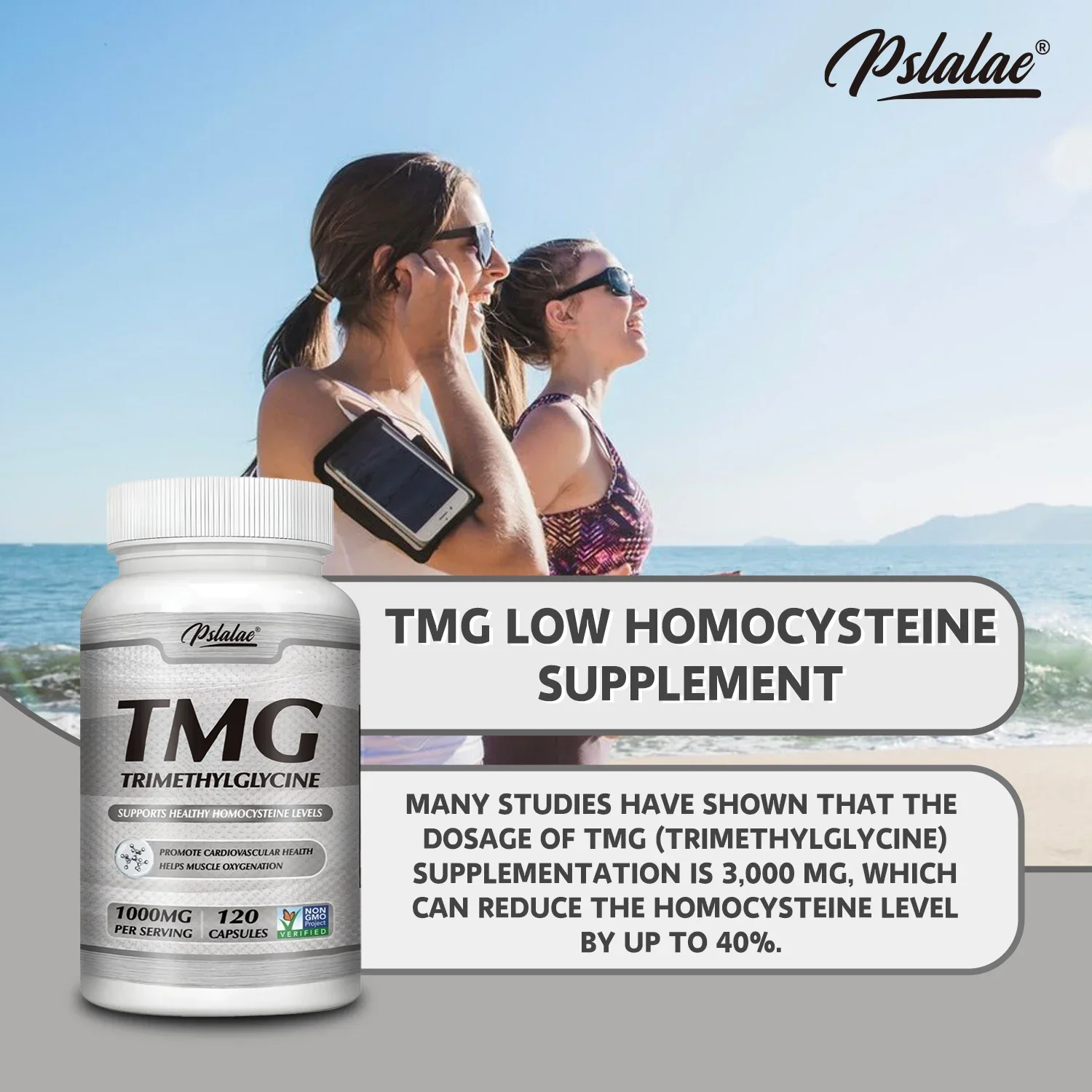 TMG Trimethylglycine – Betaine Anhydrous Supplement | Liver & Heart Health Support | Muscle Recovery | Gluten-Free, Non-GMO, 100 Capsules