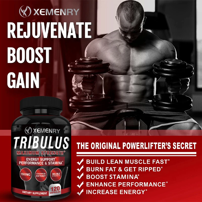 Tribulus Terrestris Capsules – Natural Testosterone Booster for Men | Supports Muscle Growth, Fat Loss & Physical Performance | Herbal Supplement for Energy & Stamina