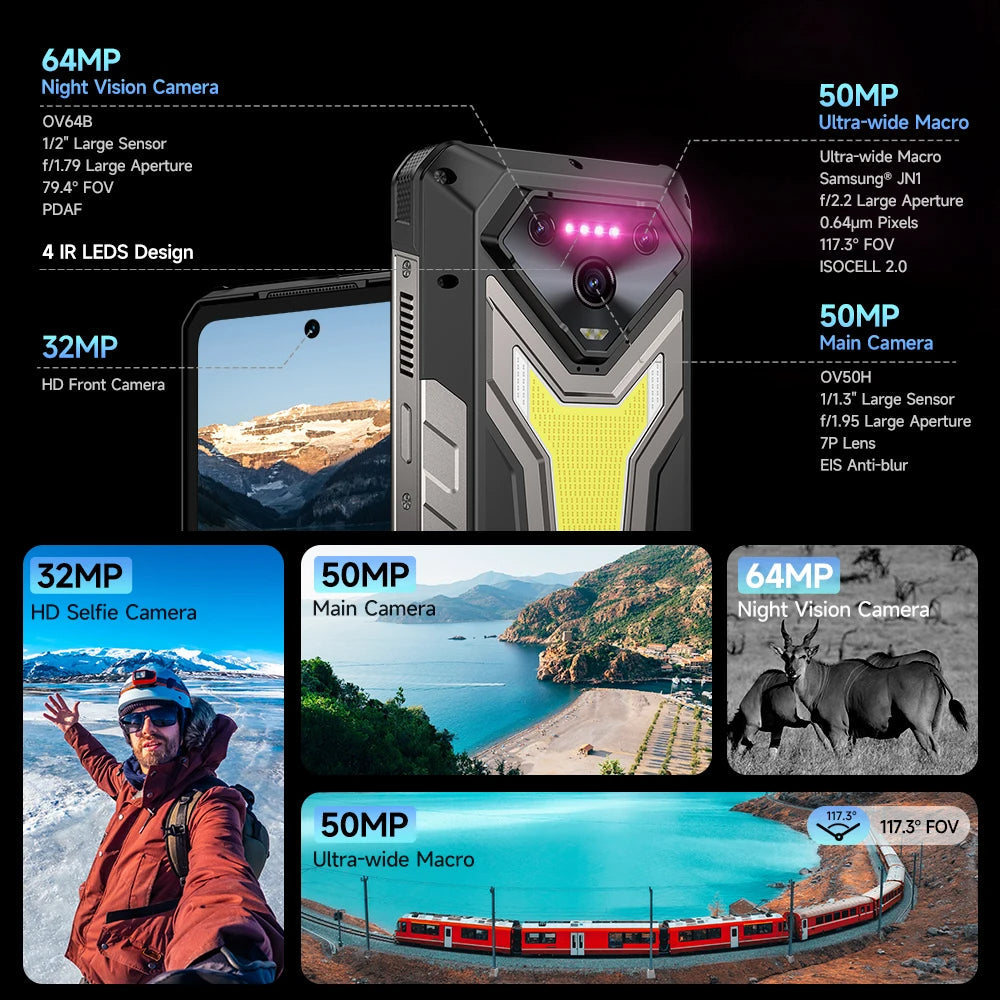 Ulefone Armor 34 Pro 5G Smartphone, 25500mAh, 512GB, Projector, 120Hz
