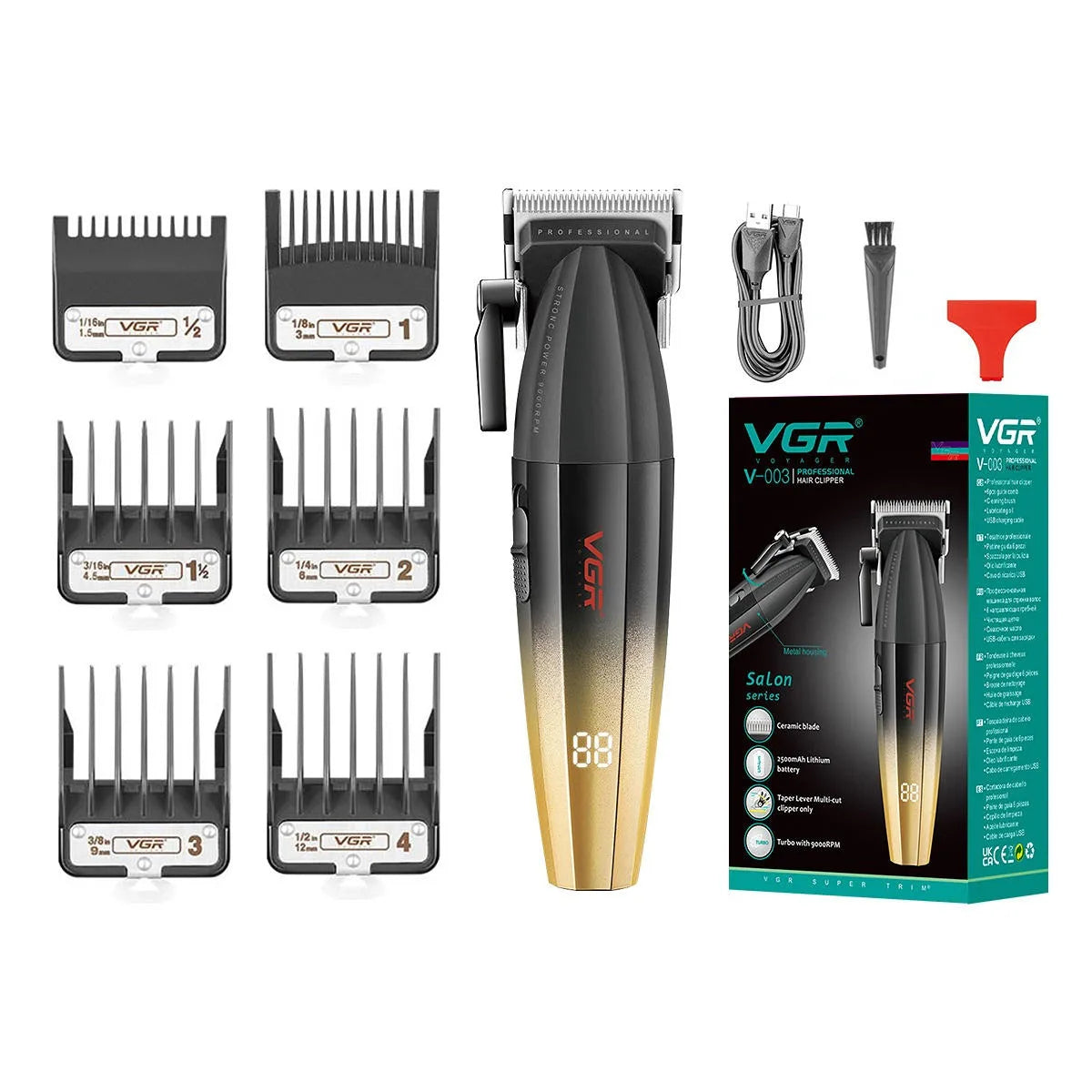 VGR V-285 Hair Clipper for Men, 9000RPM, Adjustable Blade