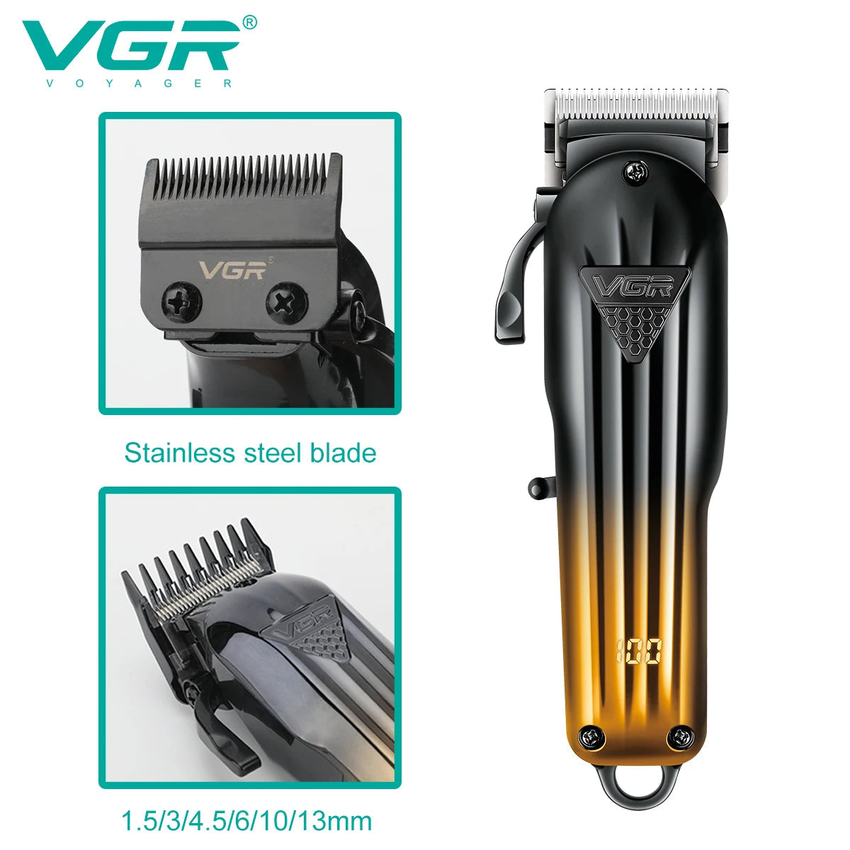 VGR V-644 Hair Clipper Set, Gradient Trimmer & Shaver, Rechargeable