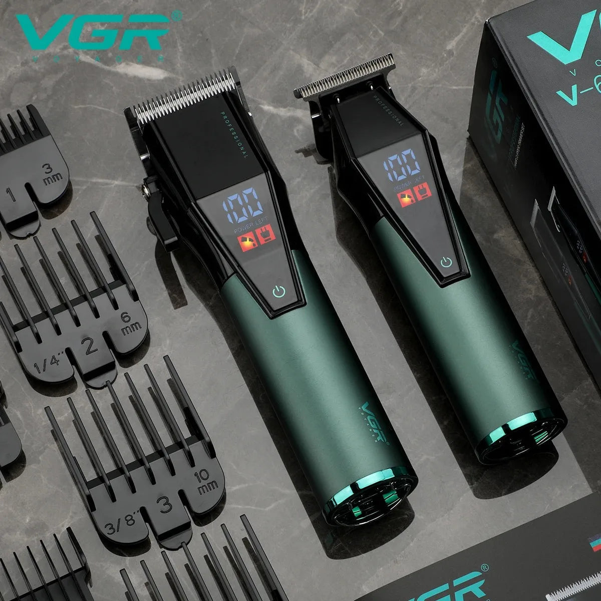 VGR V-677 Hair Clipper for Men, LED Display, Cordless, Adjustable Blades