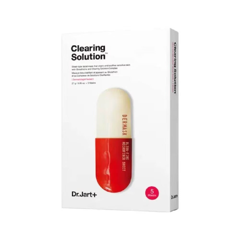 DR JART+ Dermask Clearing Solution Ultra-Fine Microfiber Facial Mask Sheet (Sooth Redness & Inflammation) 5s