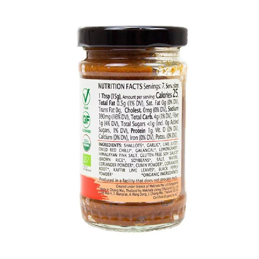 FOOD CULTURE MEKHALA Organic Red Curry Paste Vegan Gluten Free Oil Free 100g