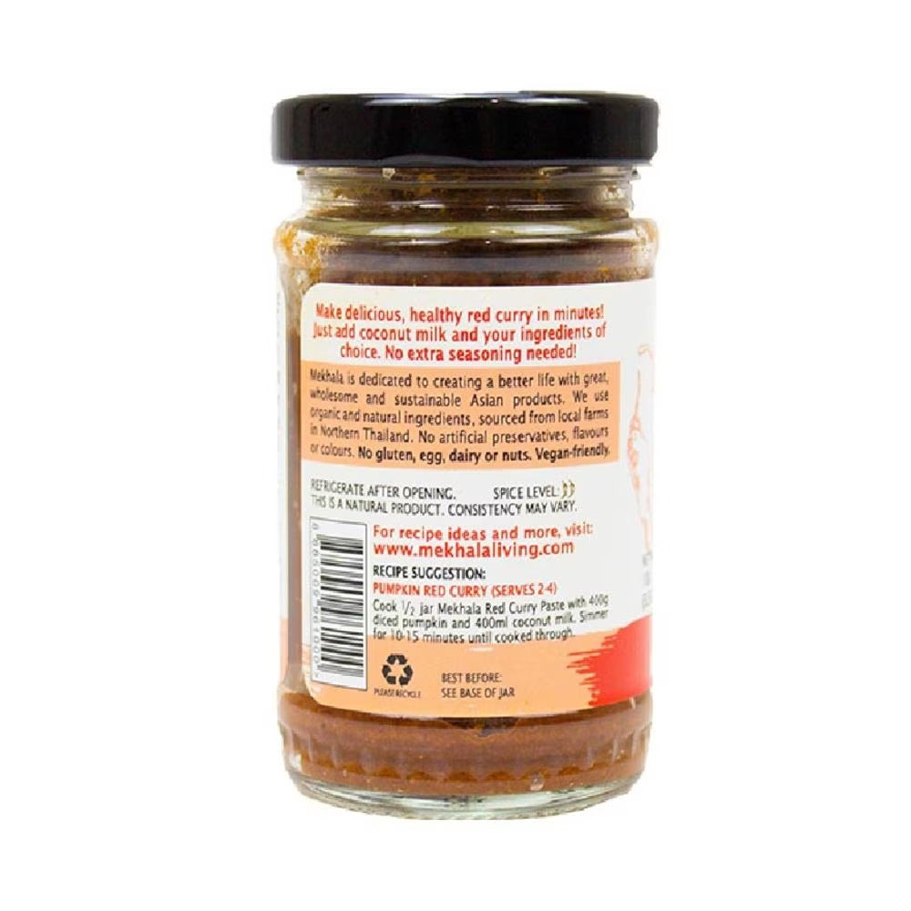 FOOD CULTURE MEKHALA Organic Red Curry Paste Vegan Gluten Free Oil Free 100g