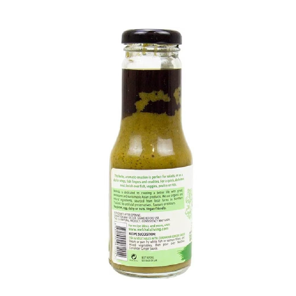FOOD CULTURE MEKHALA 100% Natural Vegan Organic Coriander Ginger Sauce (Also Can Be Used as Dressing & Dip) 250g