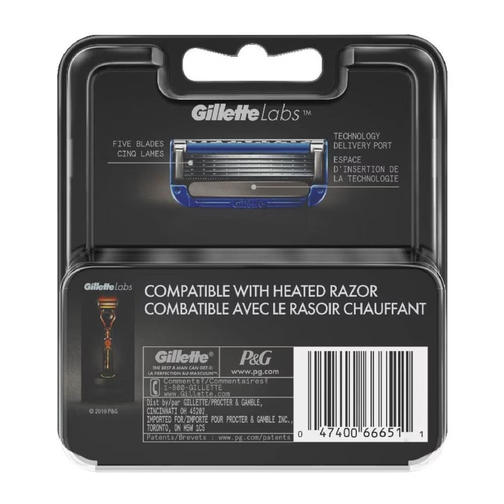 GILLETTE Labs Waterproof Heated Razor Blade Cartridge Refill 4s (Expiry: Nov`2025)