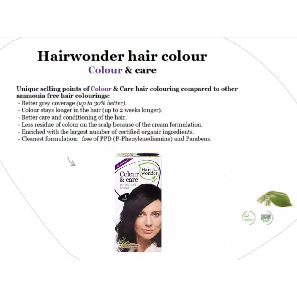 HAIR WONDER Colour & Care Organic #1 Black (For Beautiful And Glamorous Colour, Healthy, Strong And Silky Soft Hair) 100mlHAIR WONDER Colour & Care Organic #1 Black (For Beautiful And Glamorous Colour, Healthy, Strong And Silky Soft Hair) 100ml