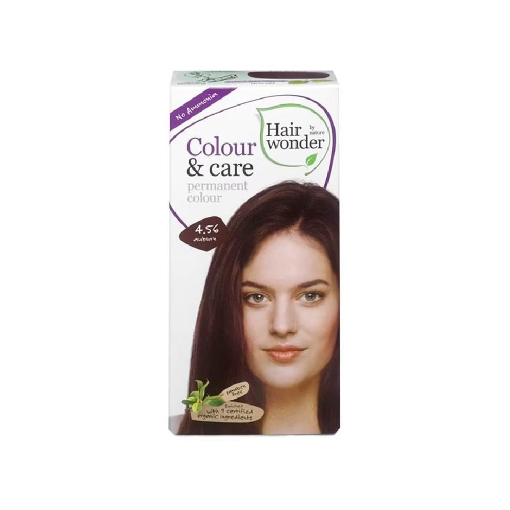 HAIR WONDER Colour & Care Organic #4.56 Auburn (For Beautiful And Glamorous Colour, Healthy, Strong And Silky Soft Hair) 100ml