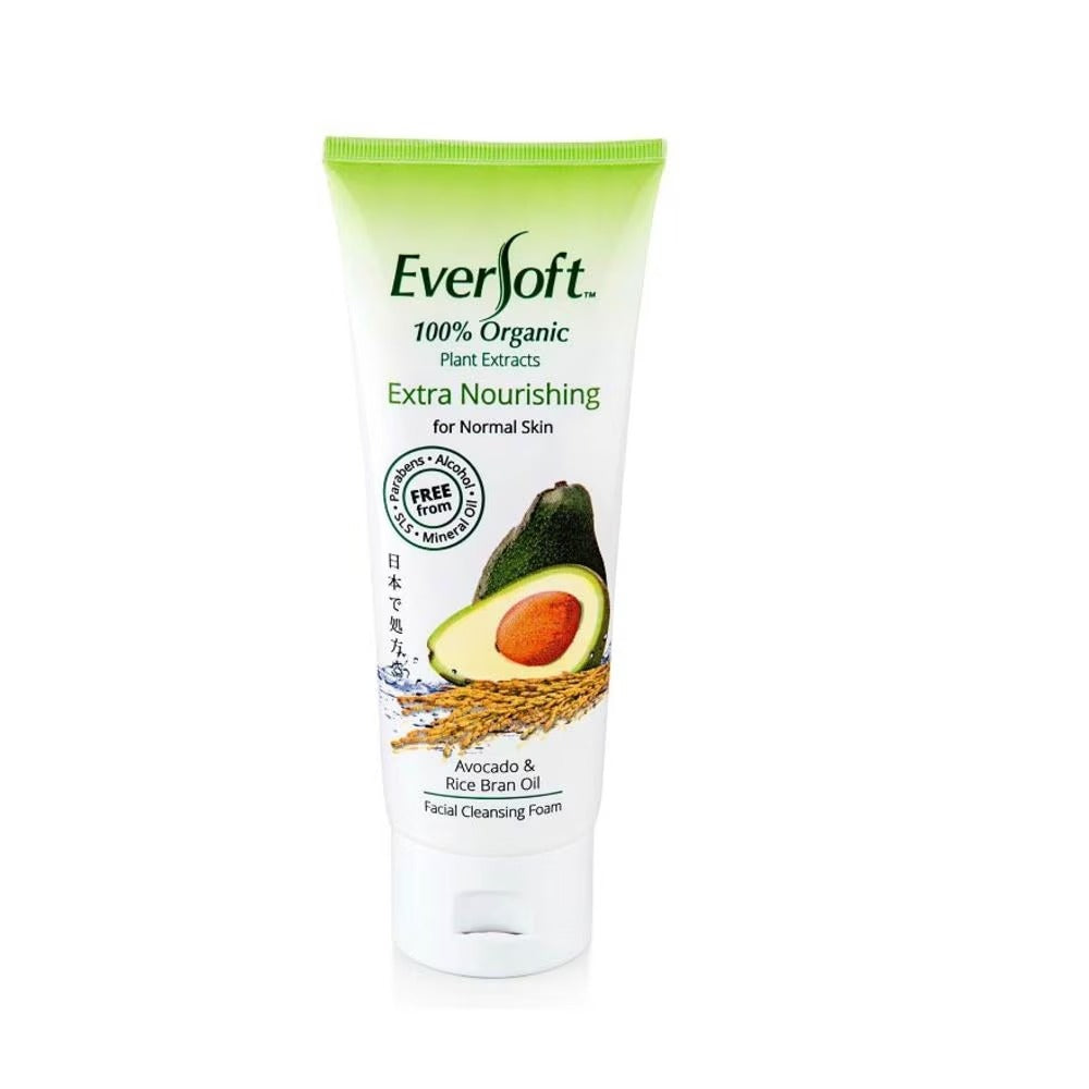 EVERSOFT Organic Avocado & Rice Bran Facial Cleanser 100g