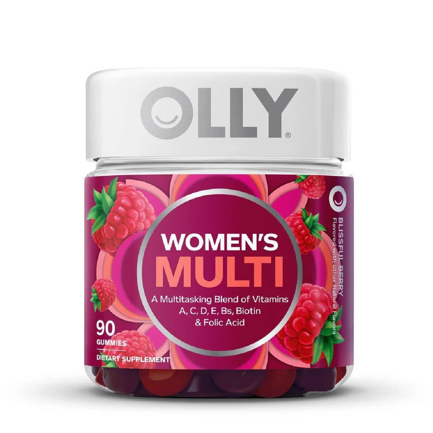 OLLY Perfect Women’s Gummy Multivitamins Chewable Supplement (with Vitamins A, D, C, E, Biotin, Folic Acid) 45 Day Supply 90s