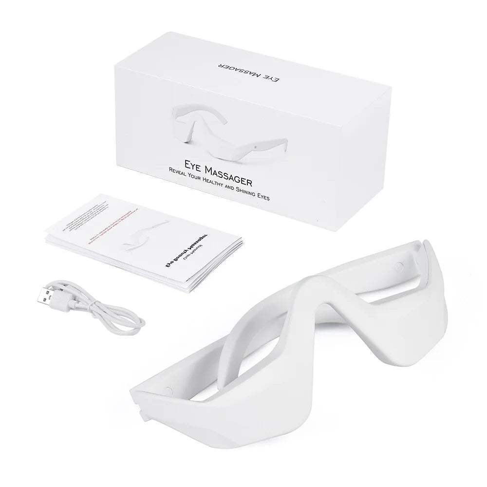 3D Eye Massager for Dark Circles & Fine Lines, USB Rechargeable, Heat & Vibration