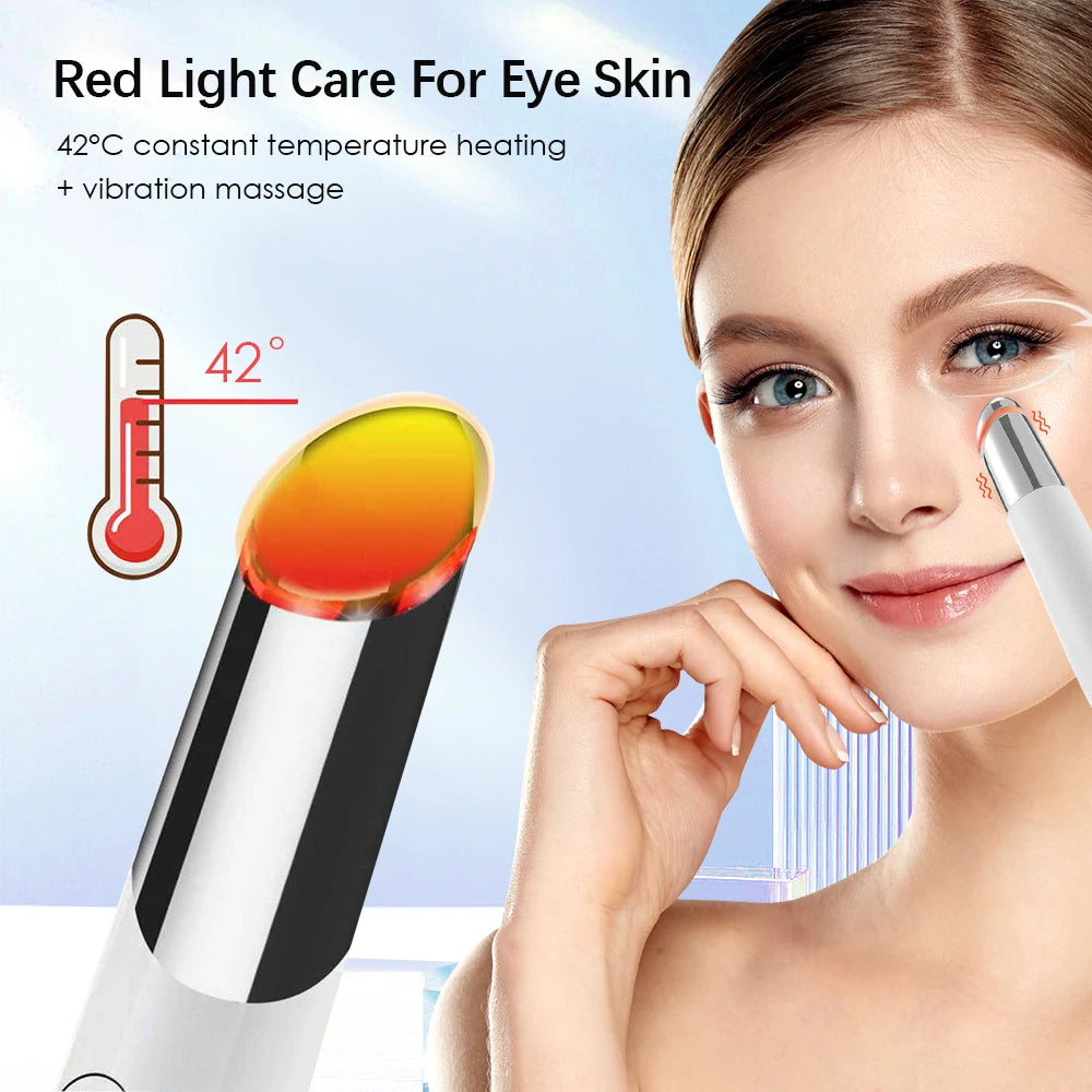 Microcurrent Eye Massager with Hot Compress, Red & Blue Light Therapy, Anti-Aging Device