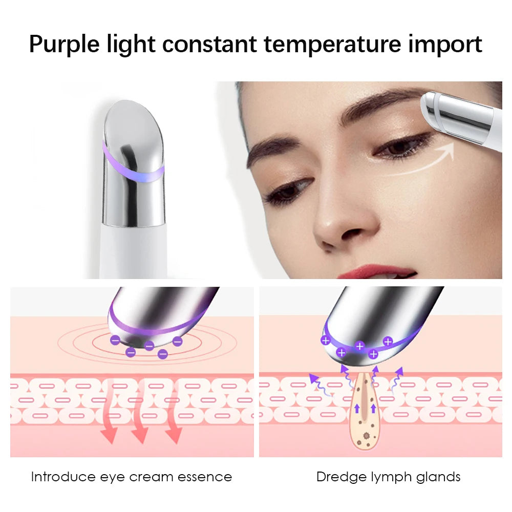 Microcurrent Eye Massager with Hot Compress, Red & Blue Light Therapy, Anti-Aging Device