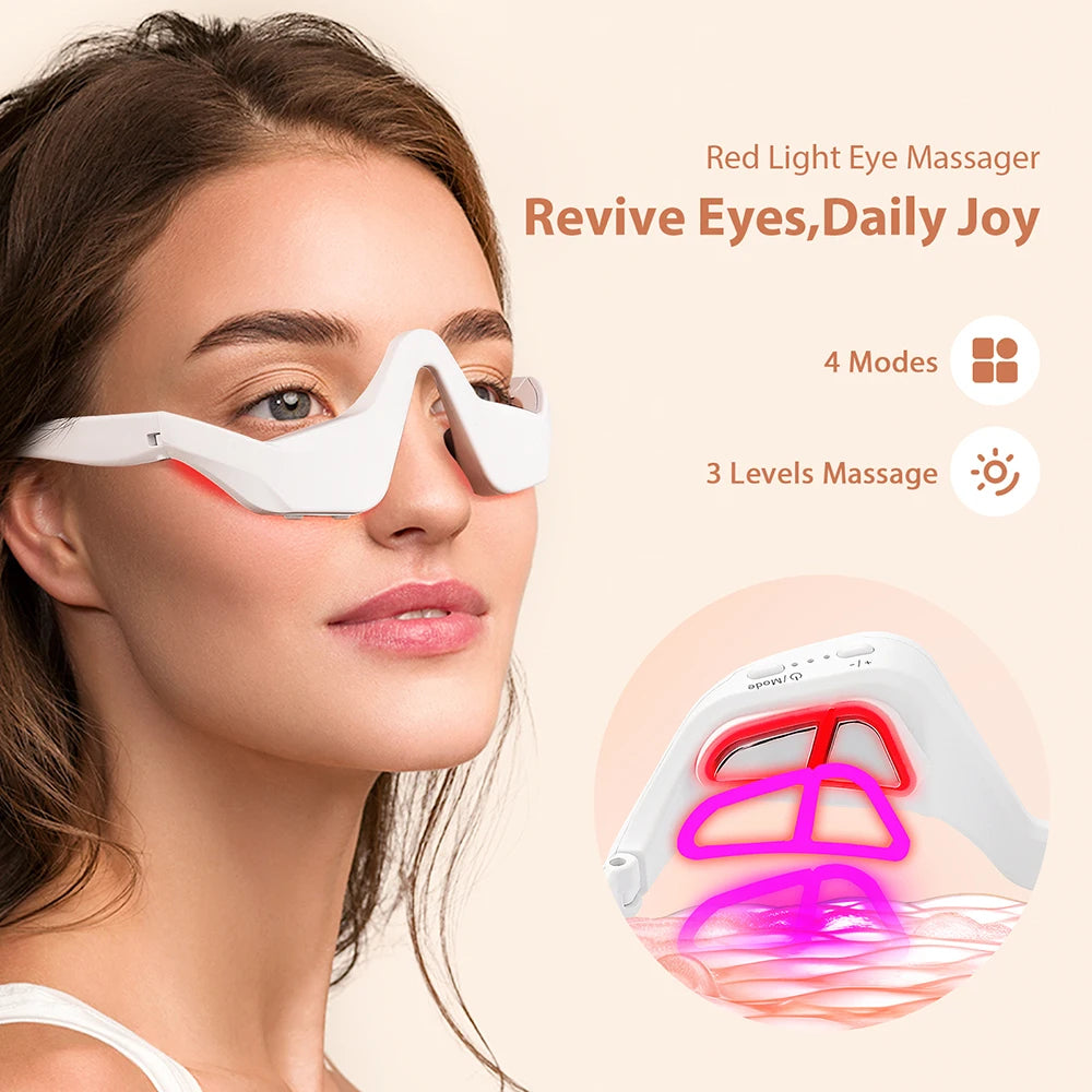 3D Eye Massager for Dark Circles & Fine Lines, USB Rechargeable, Heat & Vibration