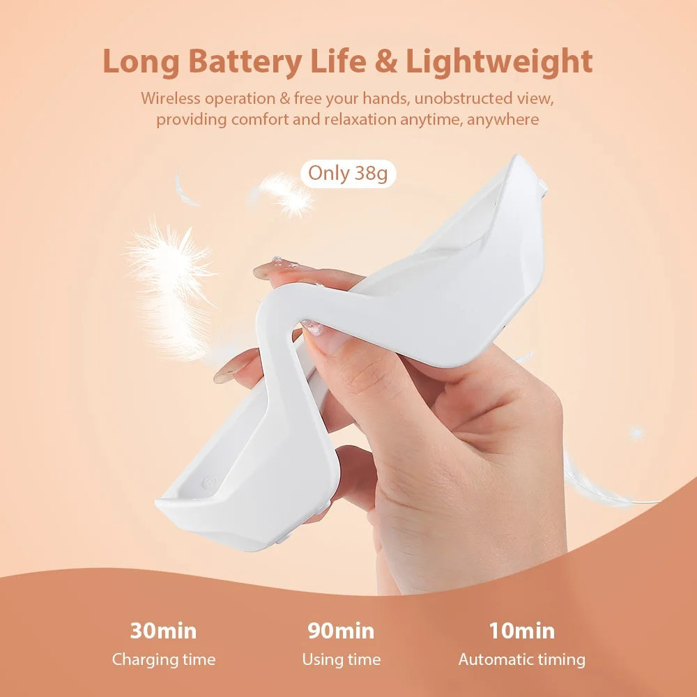 3D Eye Massager for Dark Circles & Fine Lines, USB Rechargeable, Heat & Vibration