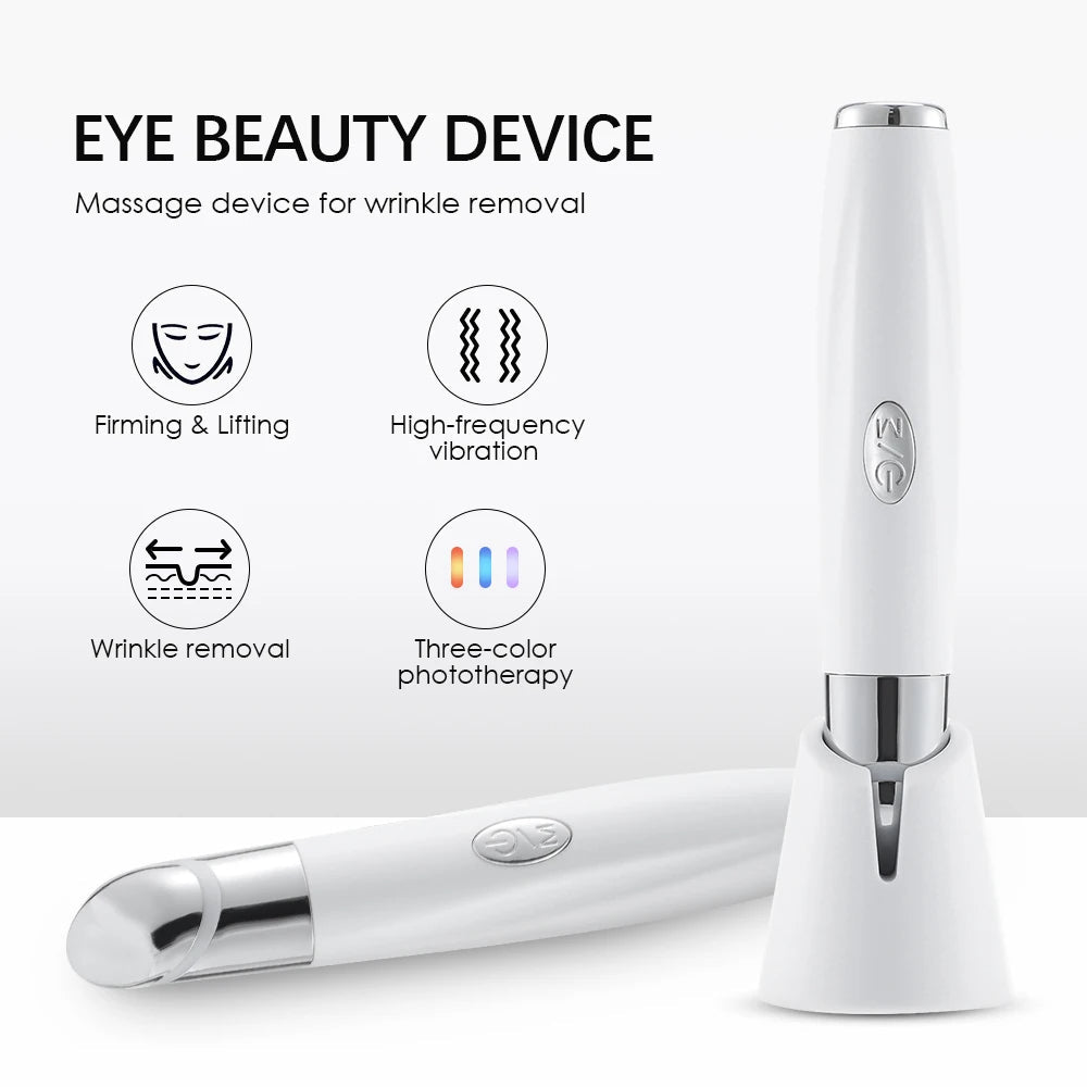 Microcurrent Eye Massager with Hot Compress, Red & Blue Light Therapy, Anti-Aging Device