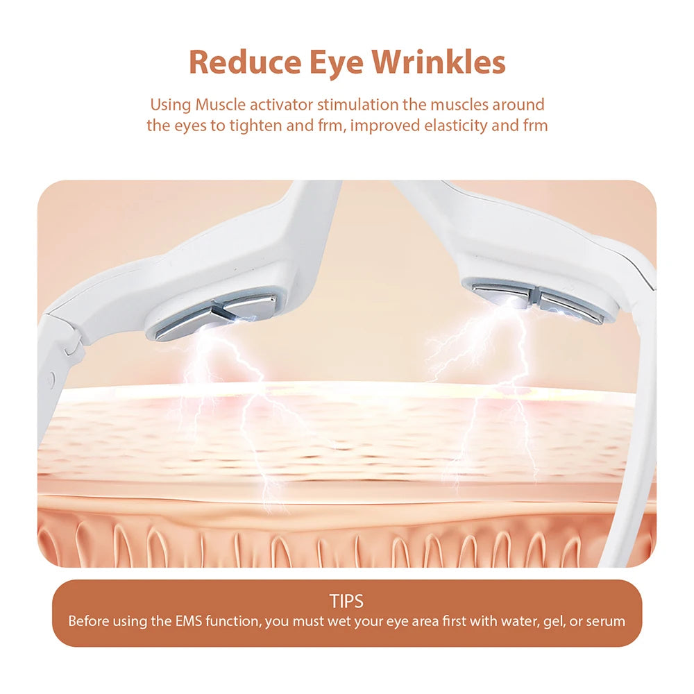 3D Eye Massager for Dark Circles & Fine Lines, USB Rechargeable, Heat & Vibration