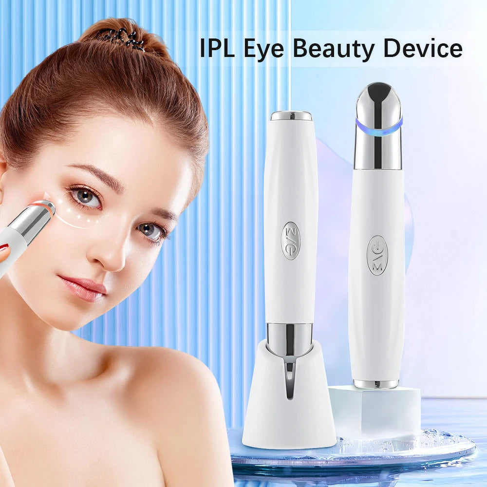 Microcurrent Eye Massager with Hot Compress, Red & Blue Light Therapy, Anti-Aging Device