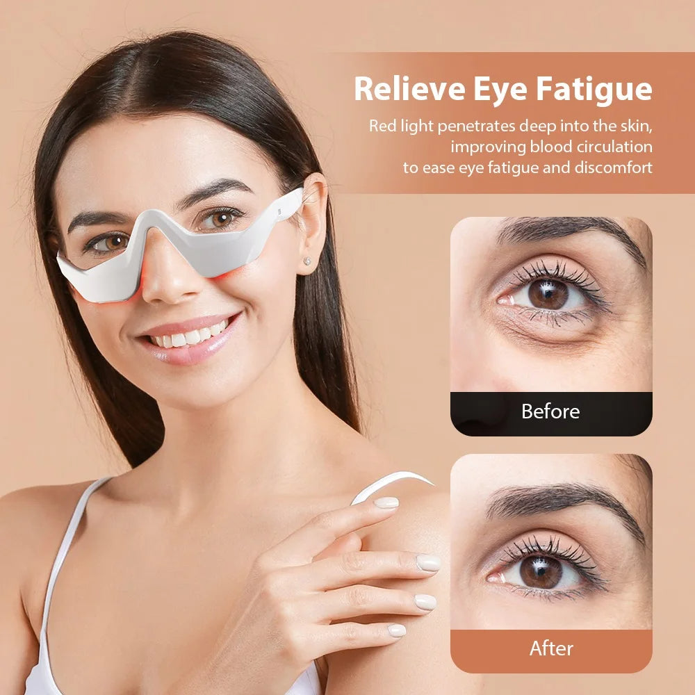 3D Eye Massager for Dark Circles & Fine Lines, USB Rechargeable, Heat & Vibration