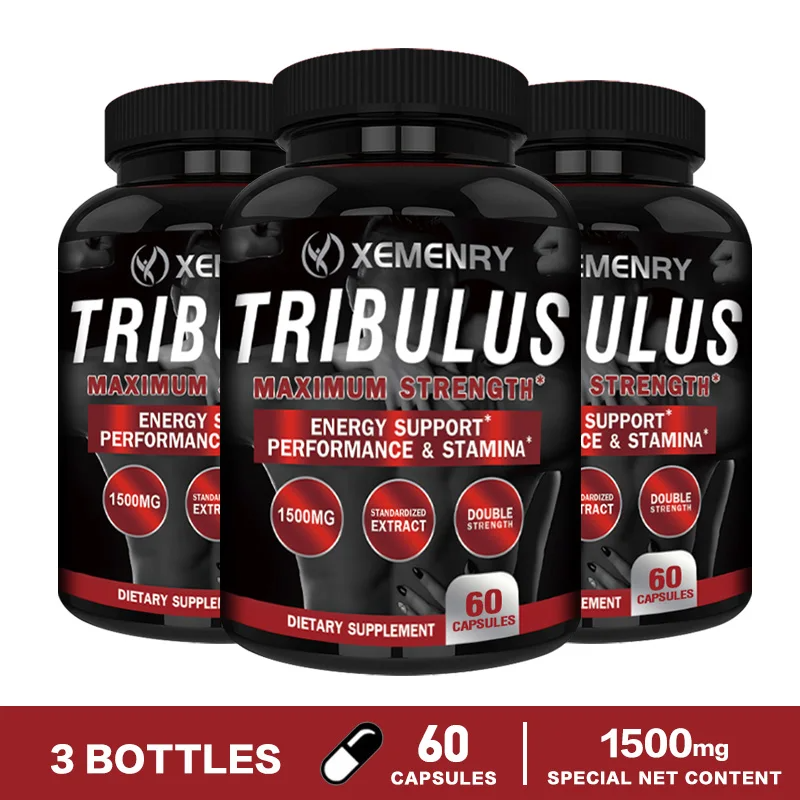 Tribulus Terrestris Capsules – Natural Testosterone Booster for Men | Supports Muscle Growth, Fat Loss & Physical Performance | Herbal Supplement for Energy & Stamina